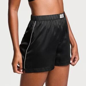 💗👙Victoria's Secret rhinestone logo silky satin sleep shorts👙💗